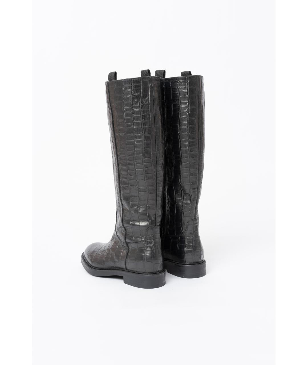 DOUCAL'S Черные кожаные сапоги, фото 4