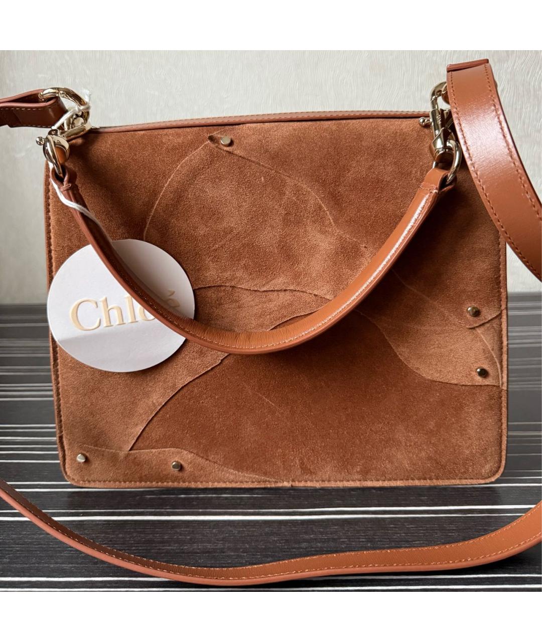 CHLOE Коричневая замшевая сумка через плечо, фото 4