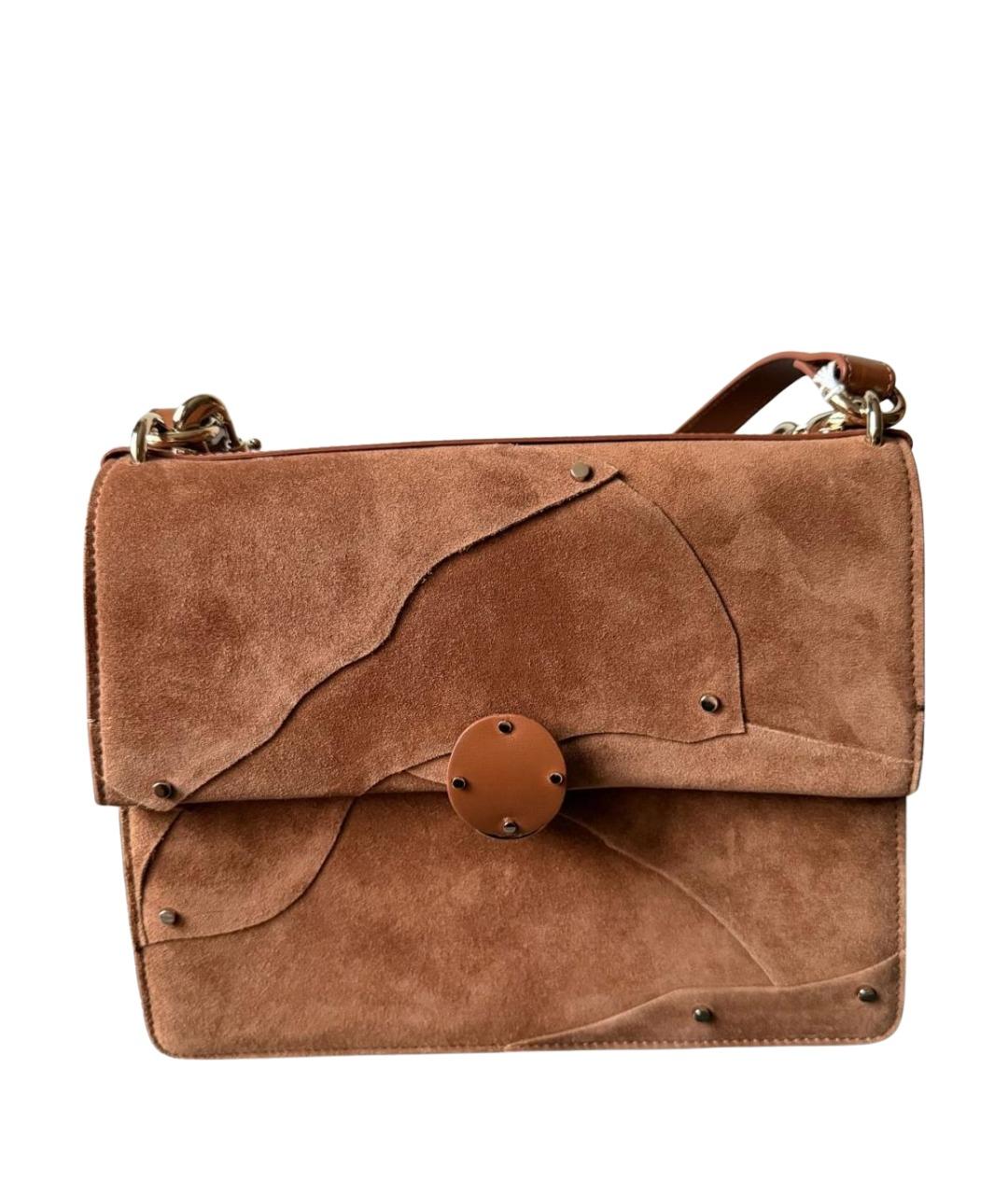 CHLOE Коричневая замшевая сумка через плечо, фото 1