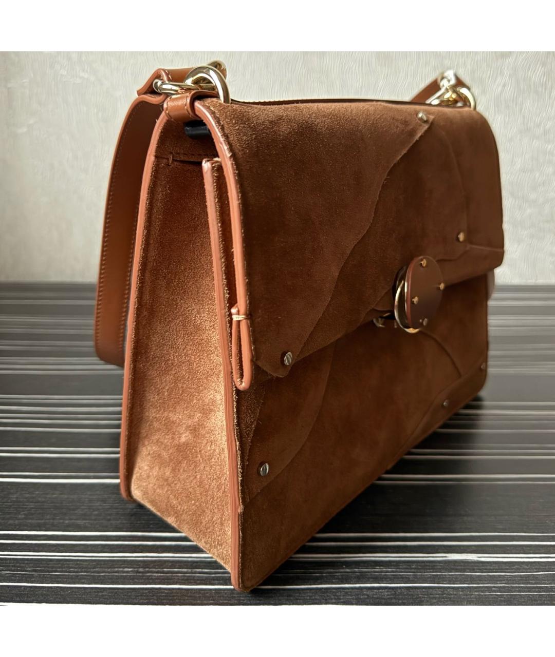 CHLOE Коричневая замшевая сумка через плечо, фото 3