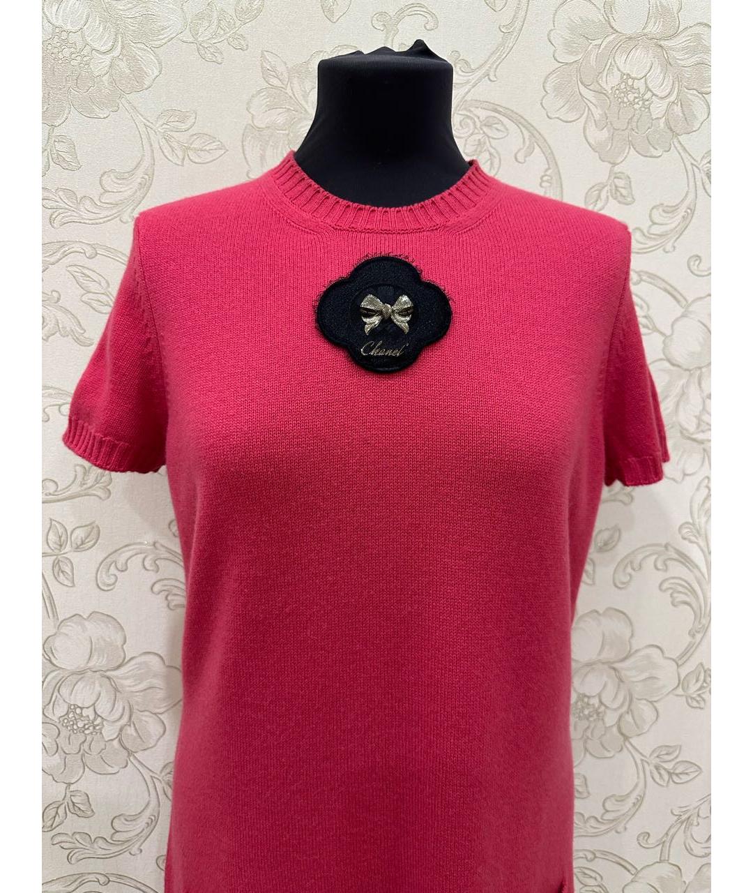 CHANEL Розовое кашемировое повседневное платье, фото 3