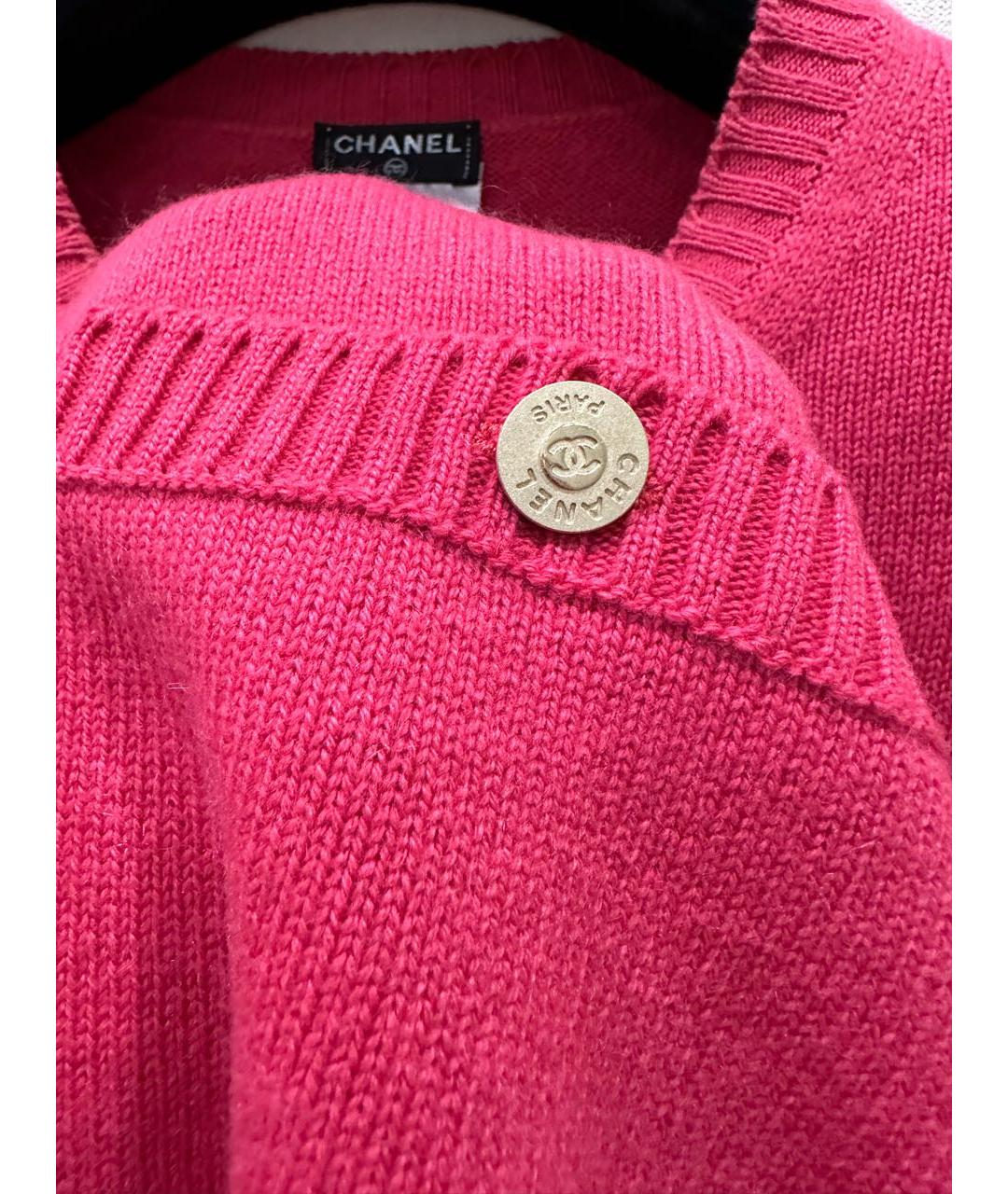 CHANEL Розовое кашемировое повседневное платье, фото 6