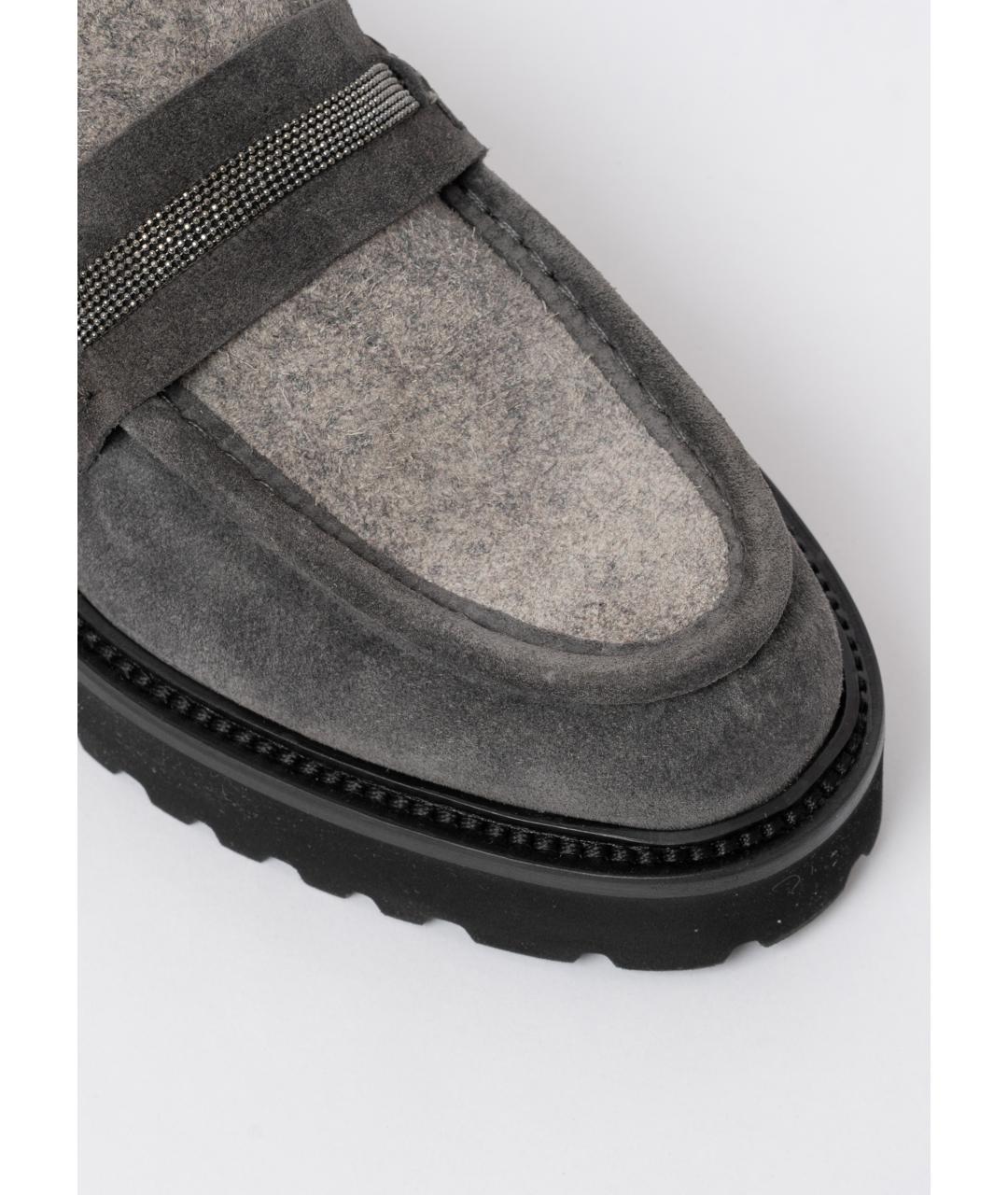 DOUCAL'S Серые замшевые лоферы, фото 5