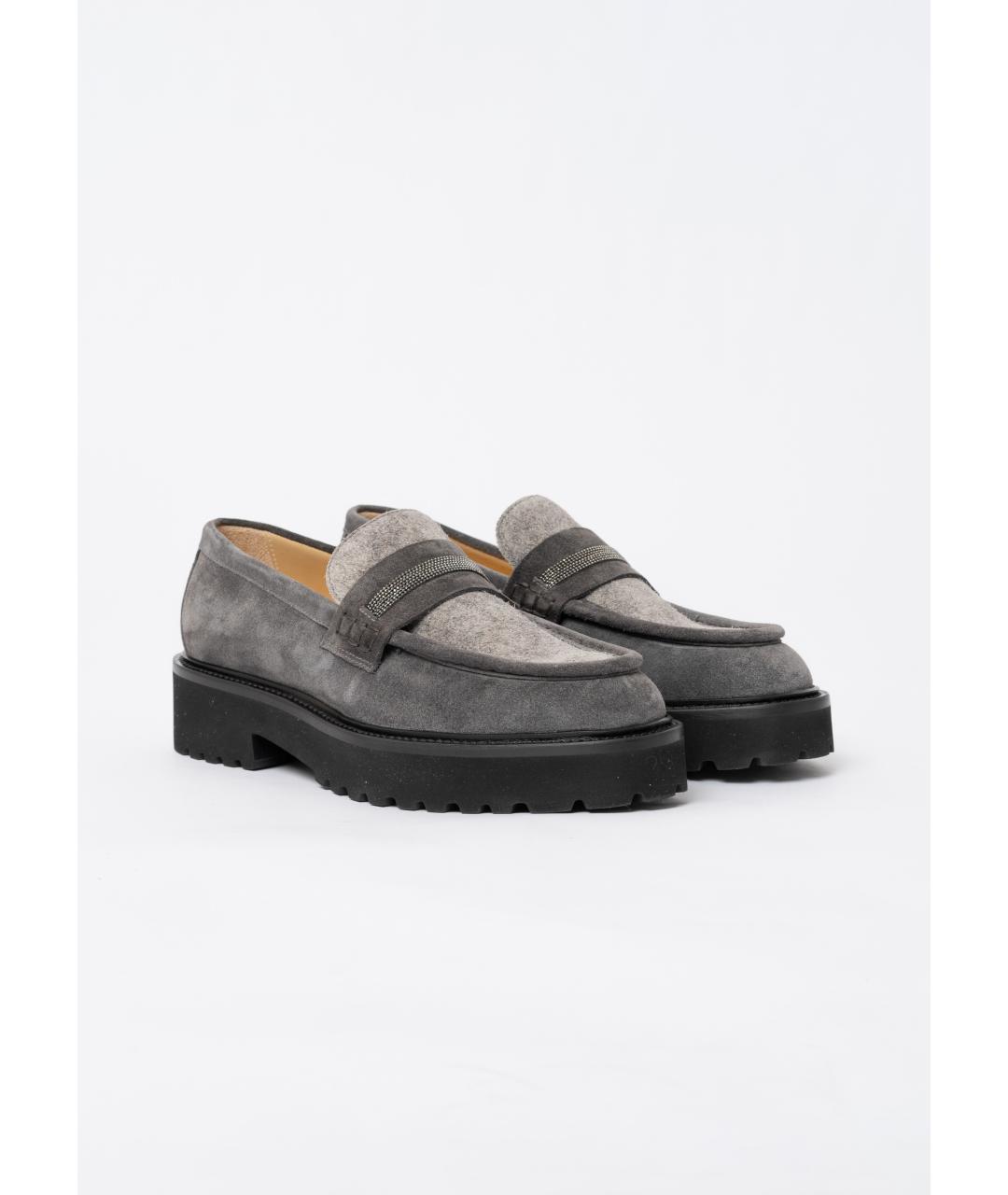 DOUCAL'S Серые замшевые лоферы, фото 3