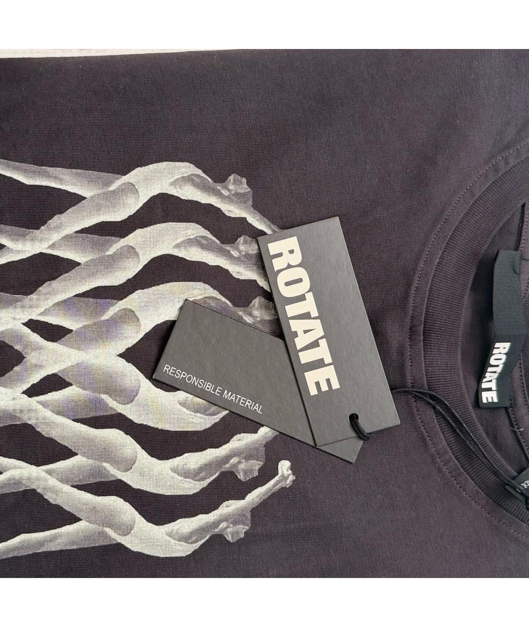 ROTATE Серая хлопковая футболка, фото 3