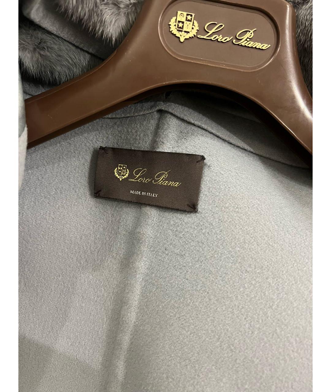 LORO PIANA Голубое кашемировое пальто, фото 5