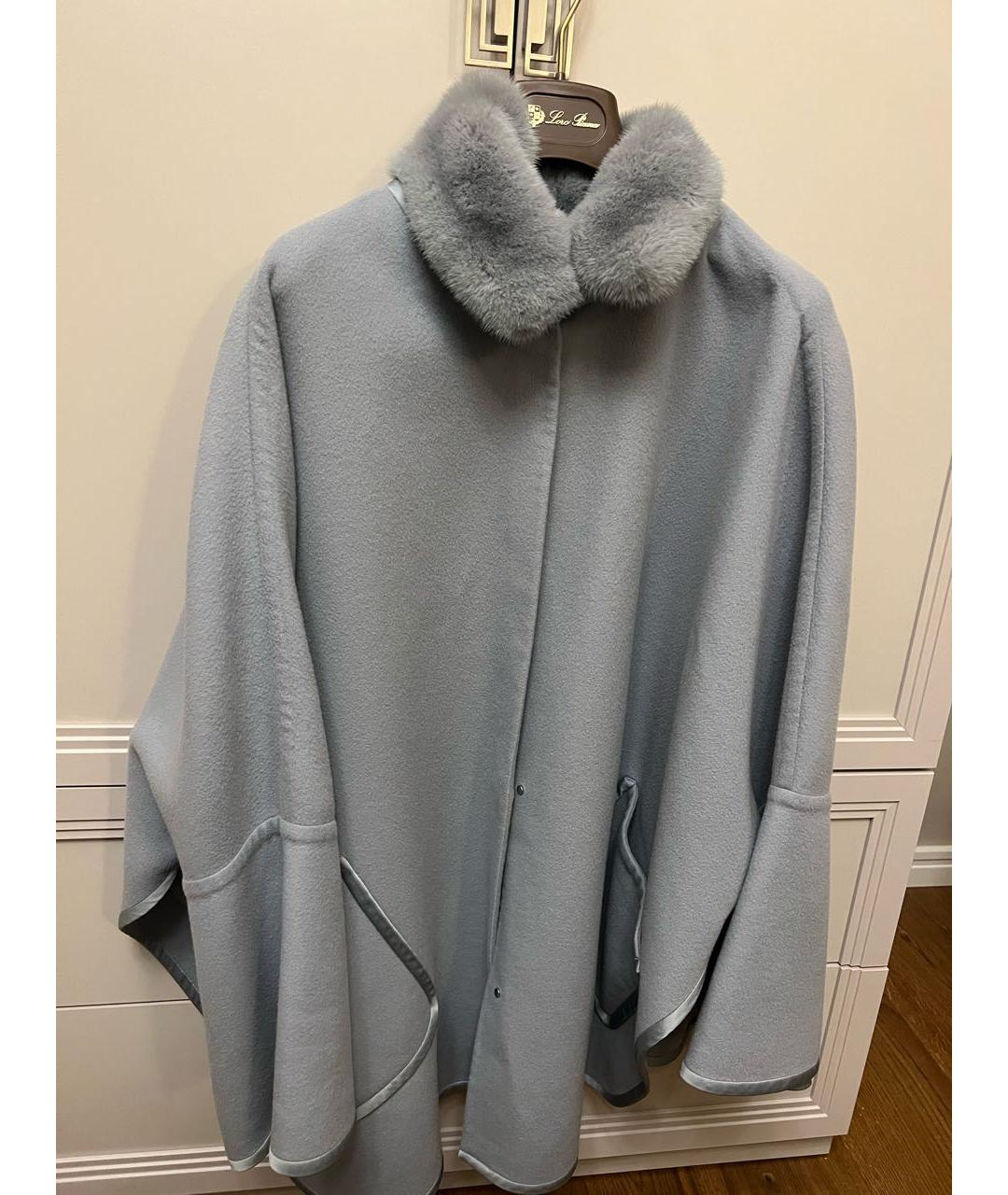 LORO PIANA Голубое кашемировое пальто, фото 6
