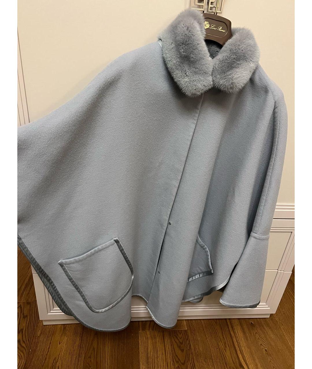 LORO PIANA Голубое кашемировое пальто, фото 2