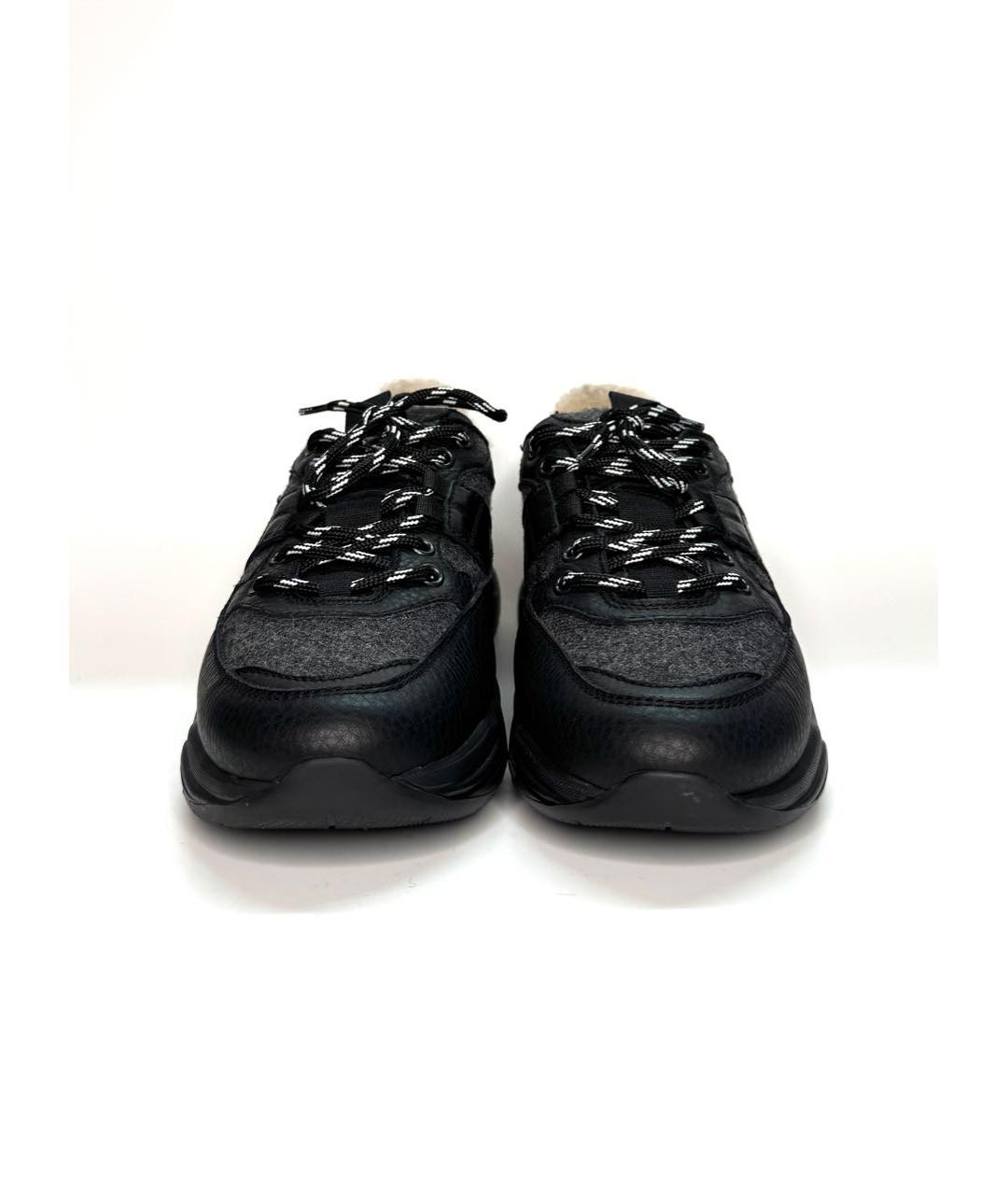 DOUCAL'S Черные кожаные кроссовки, фото 5