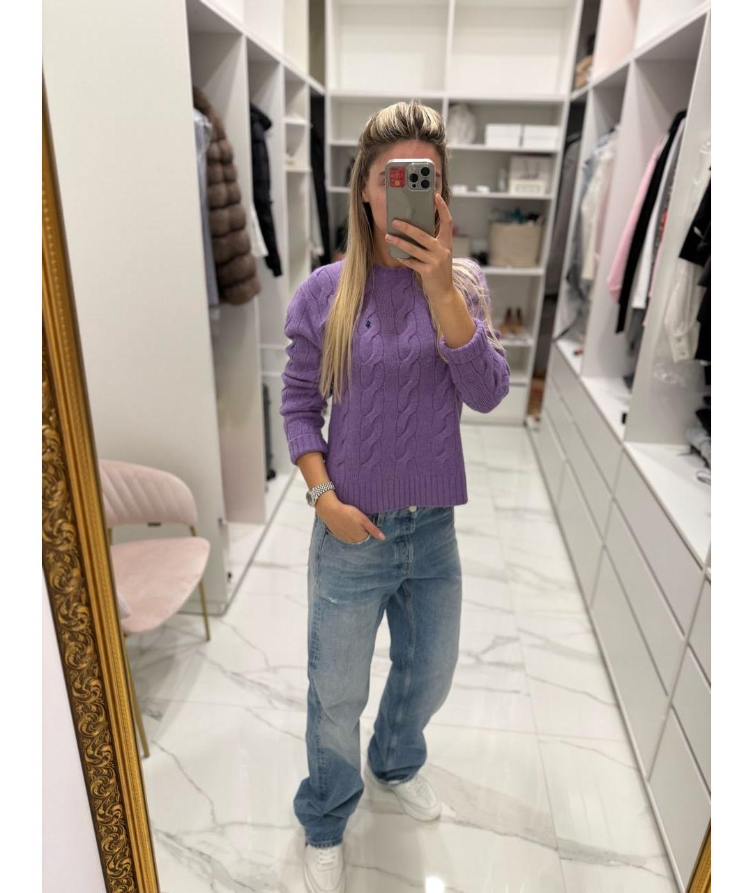 POLO RALPH LAUREN Фиолетовый шерстяной джемпер / свитер, фото 8