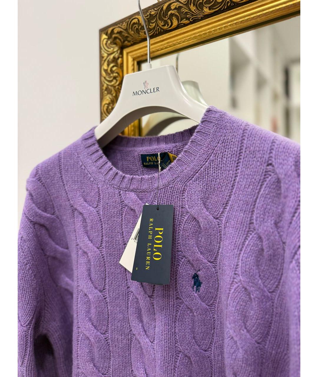 POLO RALPH LAUREN Фиолетовый шерстяной джемпер / свитер, фото 7