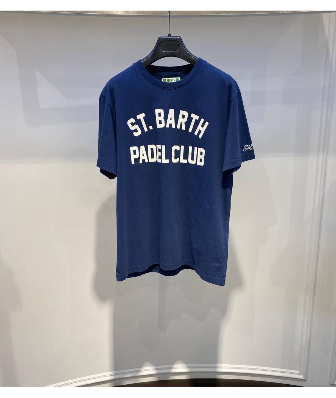 MC2 SAINT BARTH Синяя хлопковая футболка, фото 2