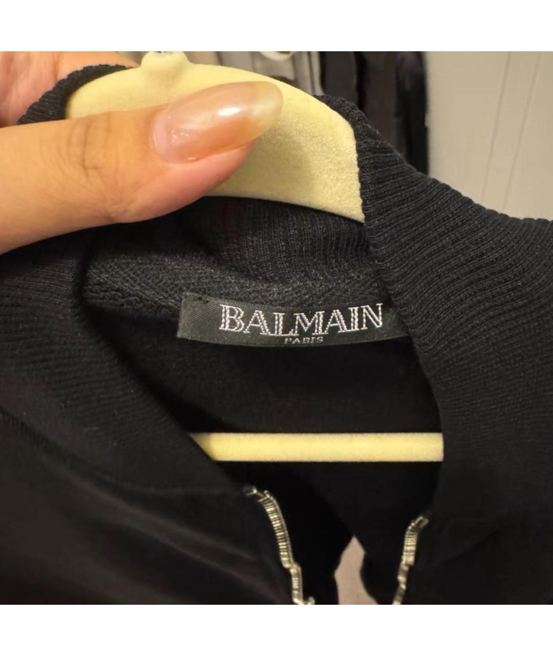 BALMAIN Черный хлопковый кардиган, фото 4