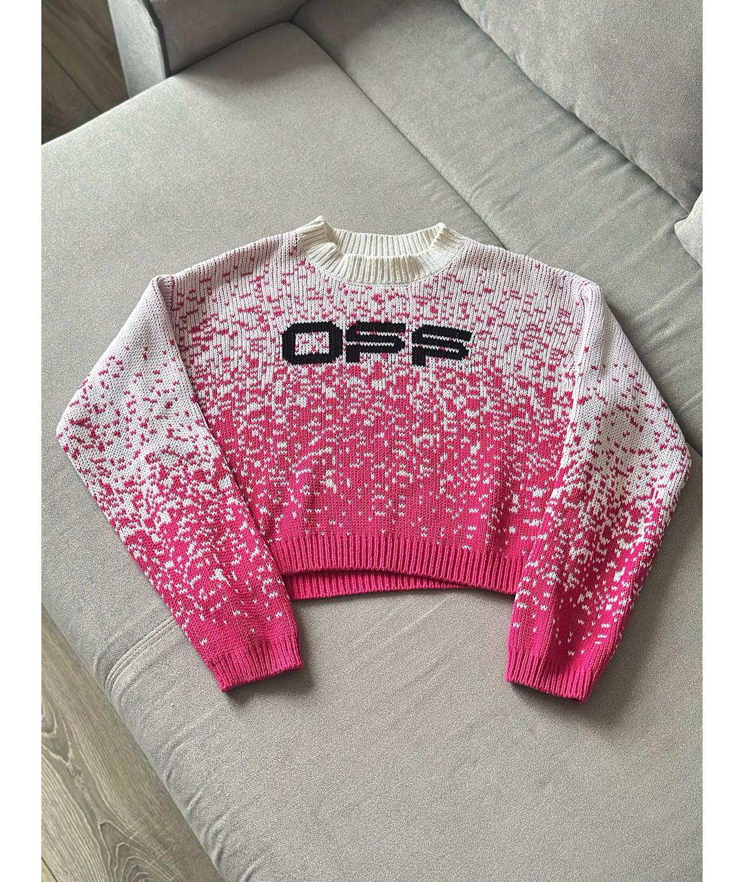 OFF-WHITE Розовый хлопковый джемпер / свитер, фото 2