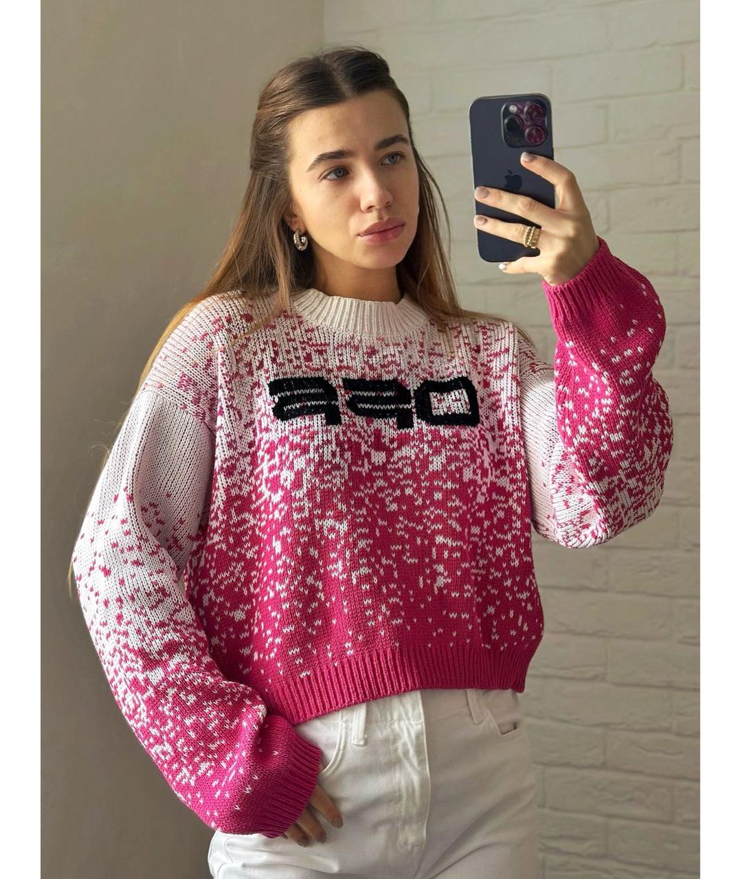 OFF-WHITE Розовый хлопковый джемпер / свитер, фото 7