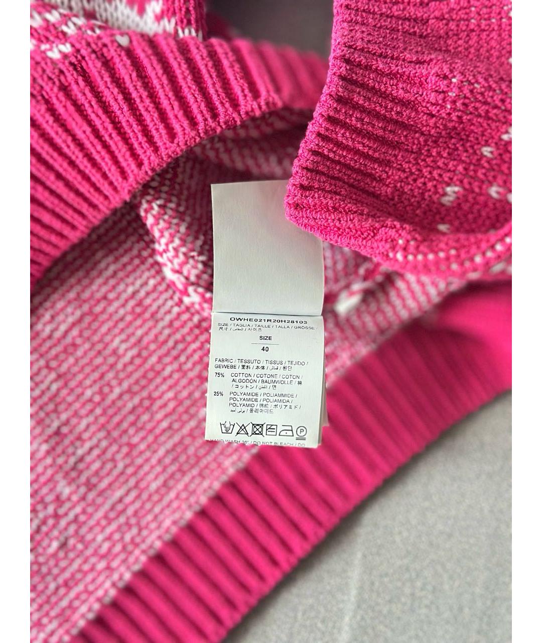 OFF-WHITE Розовый хлопковый джемпер / свитер, фото 5