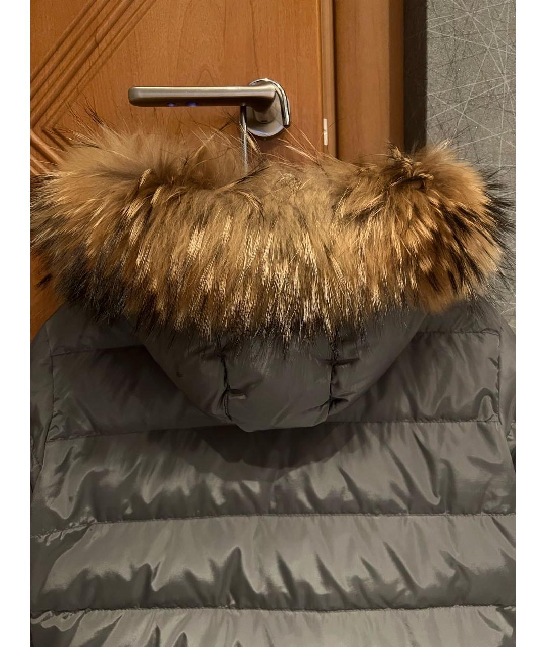 MONCLER Серый полиэстеровый пуховик, фото 3