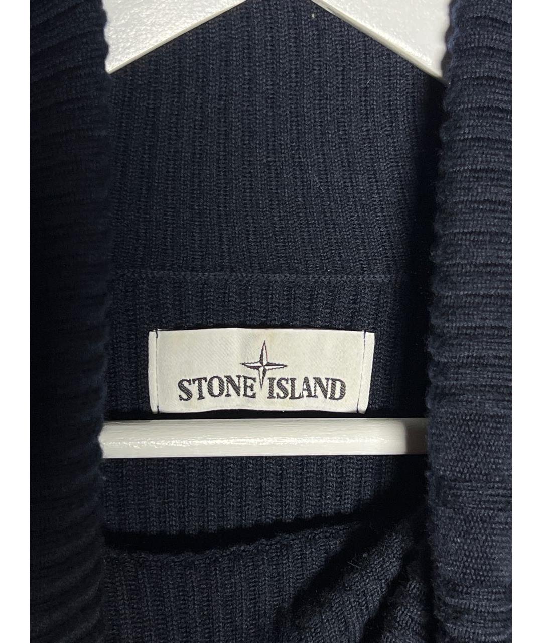 STONE ISLAND Темно-синий шерстяной джемпер / свитер, фото 2