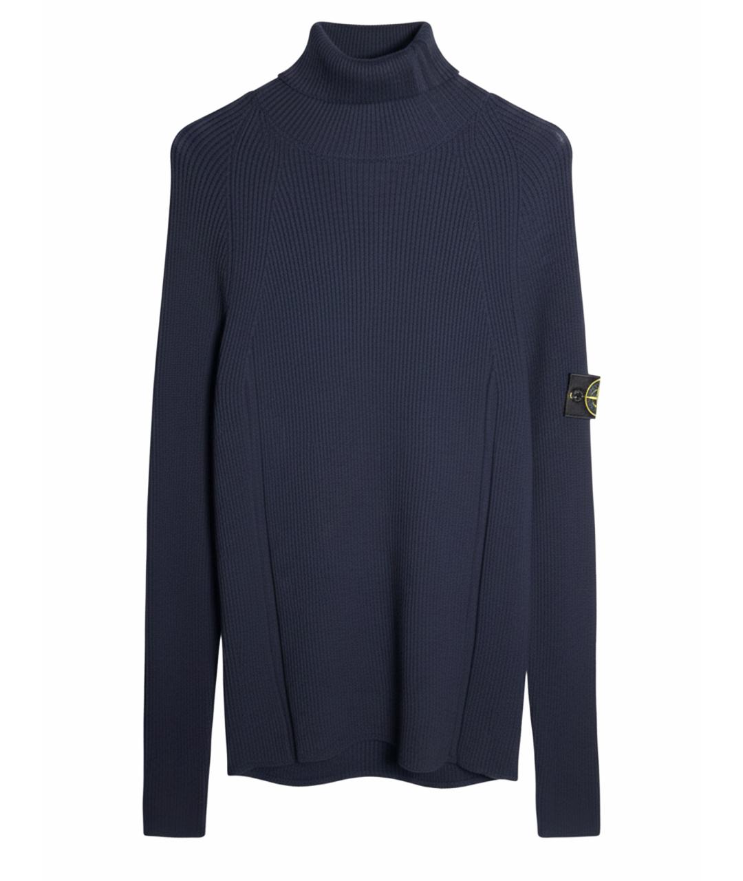 STONE ISLAND Темно-синий шерстяной джемпер / свитер, фото 1