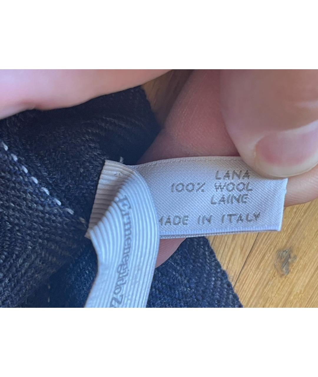 ERMENEGILDO ZEGNA XXX Синий шерстяной шарф, фото 5