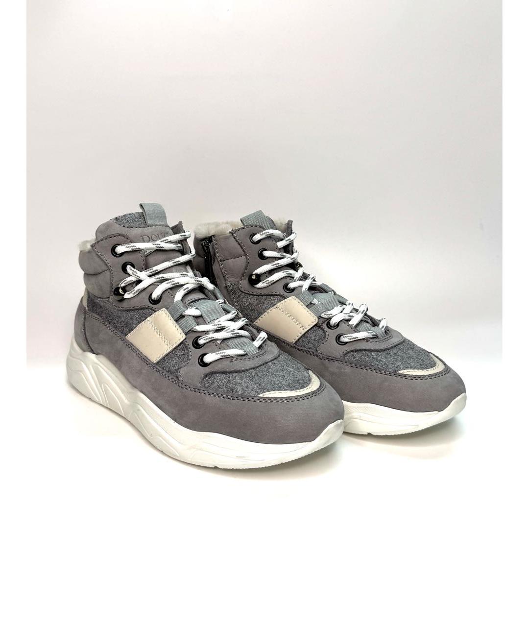 DOUCAL'S Серые текстильные кроссовки, фото 5