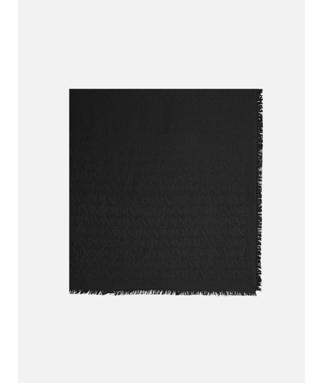 SAINT LAURENT Темно-синий шелковый шарф, фото 3