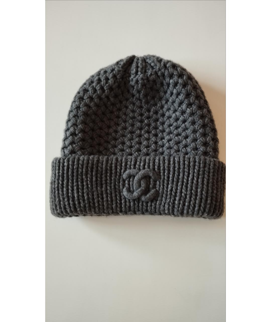 CHANEL Серая кашемировая шапка, фото 2