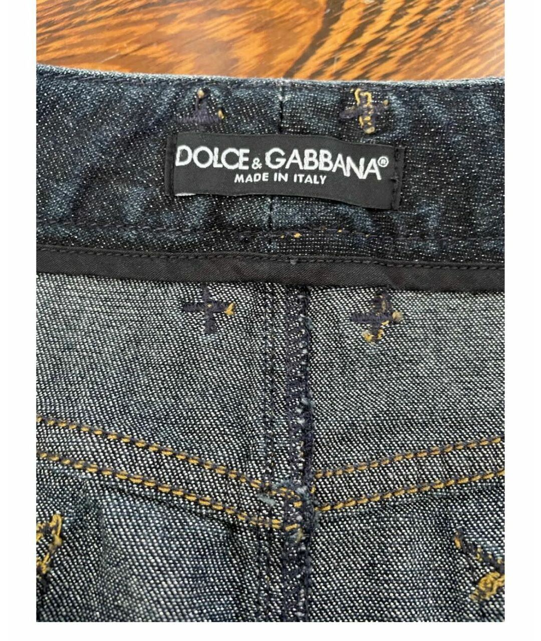 DOLCE&GABBANA Синяя деним юбка мини, фото 3