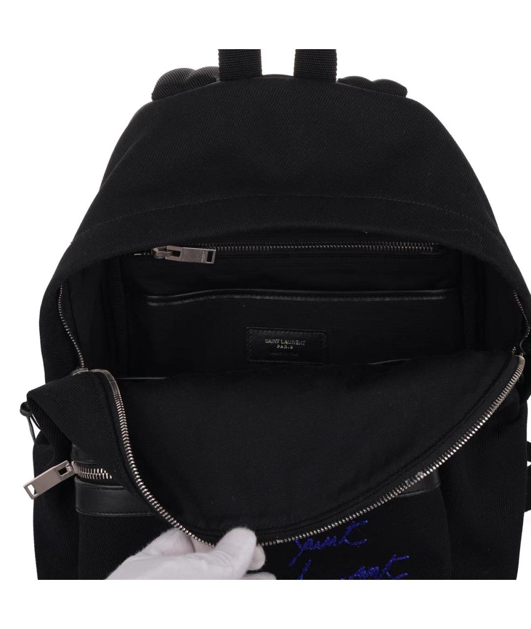 SAINT LAURENT Черный тканевый рюкзак, фото 7
