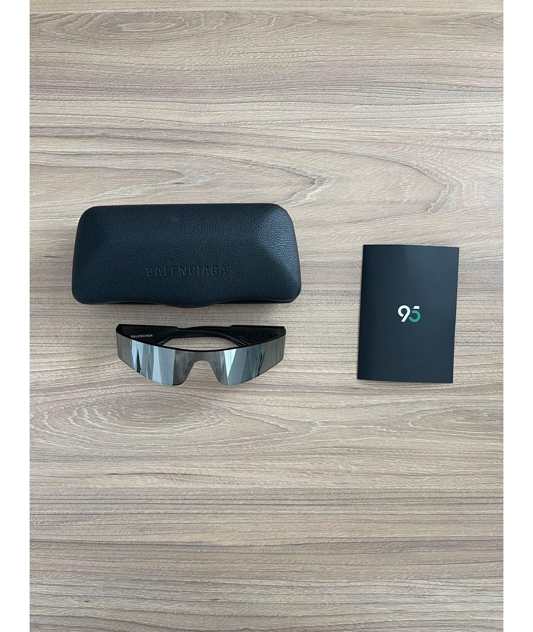 BALENCIAGA Серебряные пластиковые солнцезащитные очки, фото 3