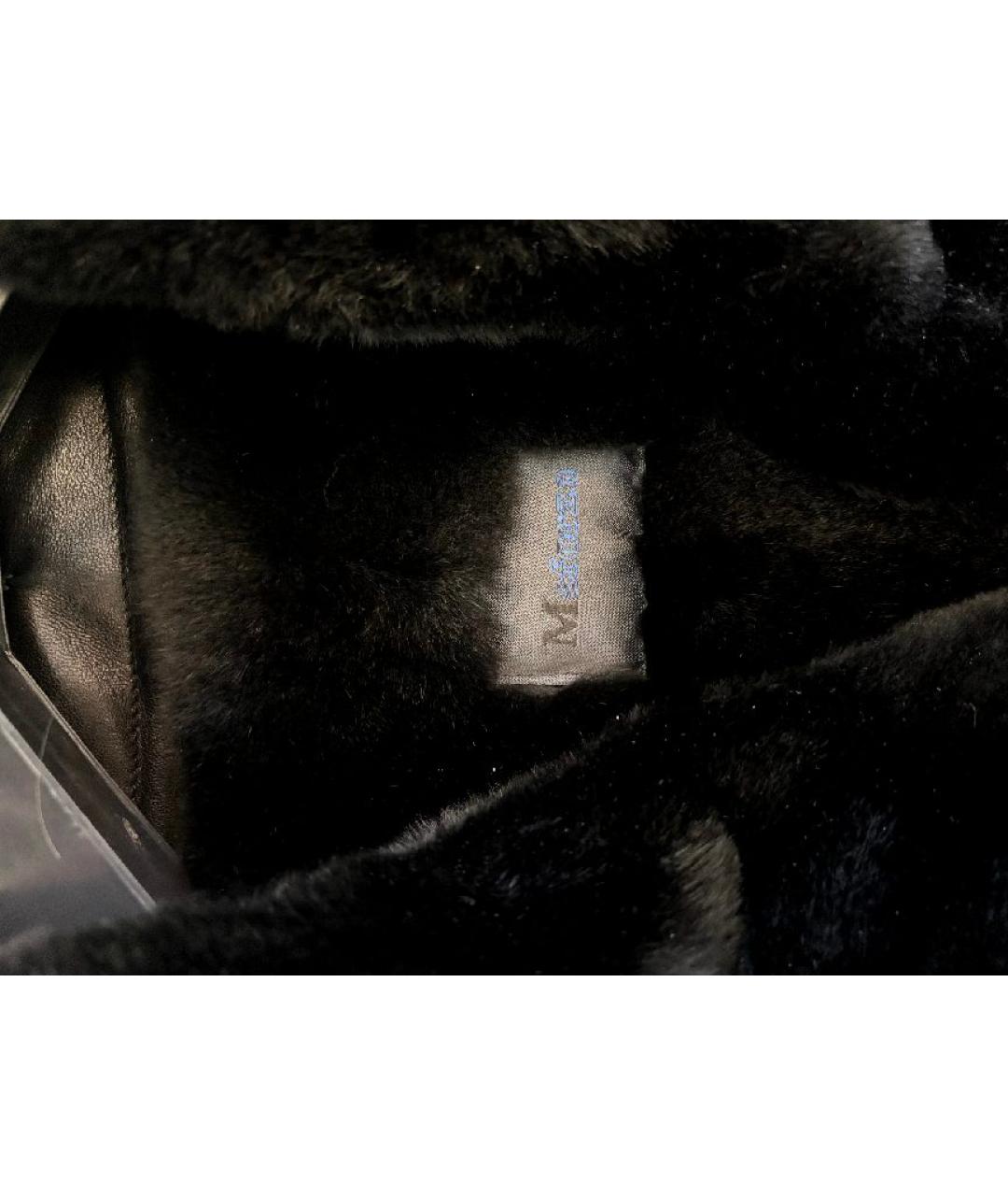 MASSIMO SFORZA Черное кожаное пальто, фото 7