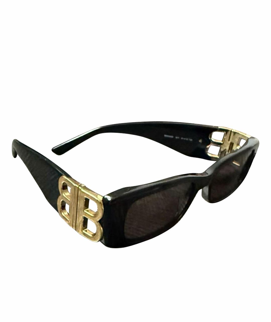 BALENCIAGA Черные пластиковые солнцезащитные очки, фото 1