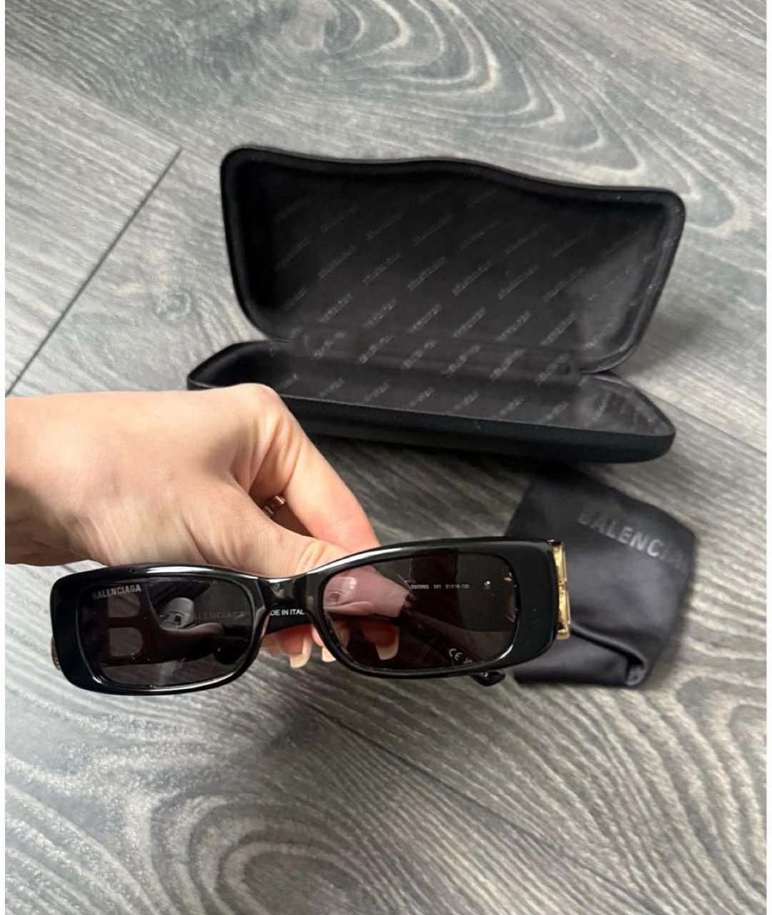 BALENCIAGA Черные пластиковые солнцезащитные очки, фото 2
