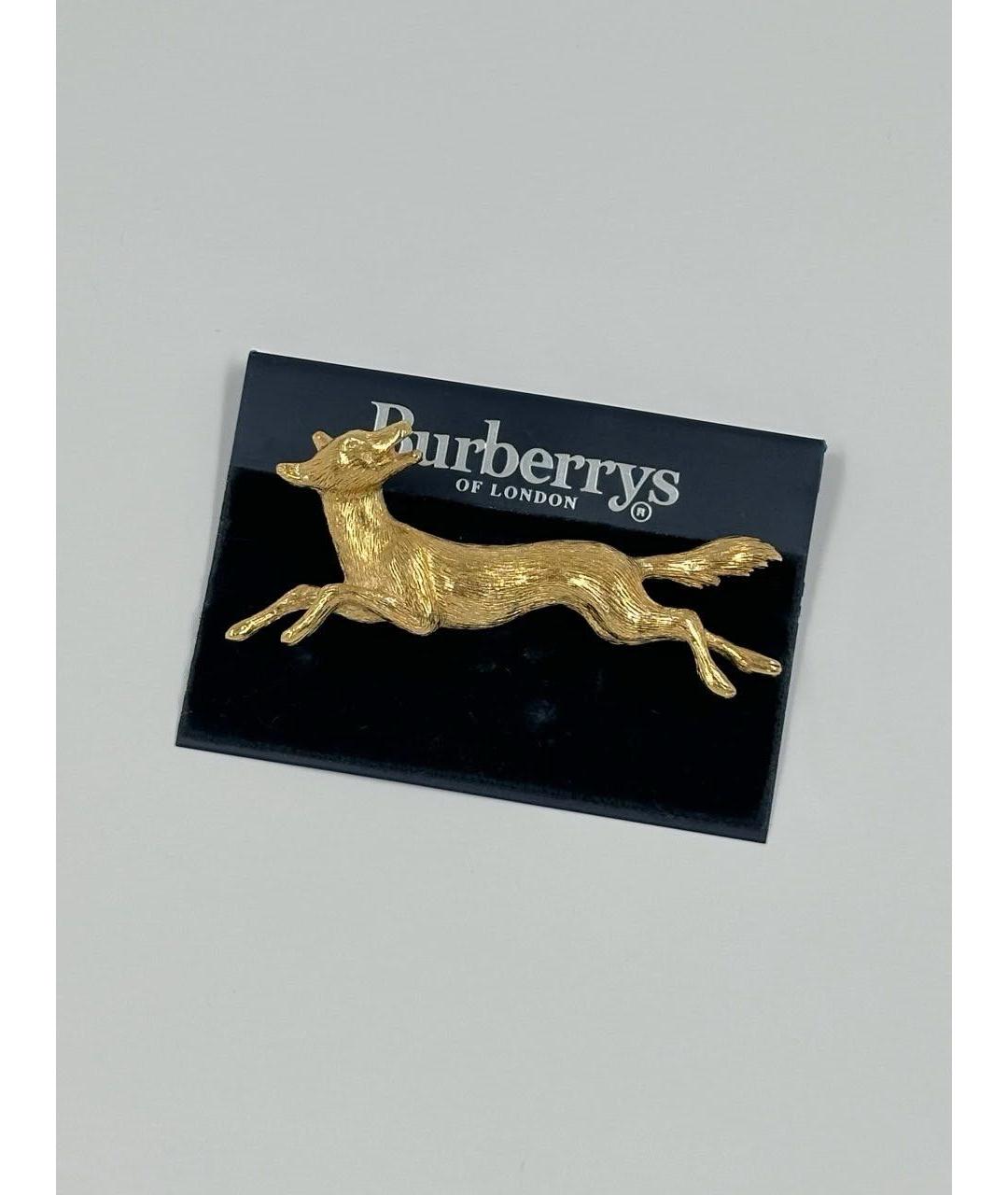 BURBERRY Золотая позолоченная булавка / брошь, фото 6