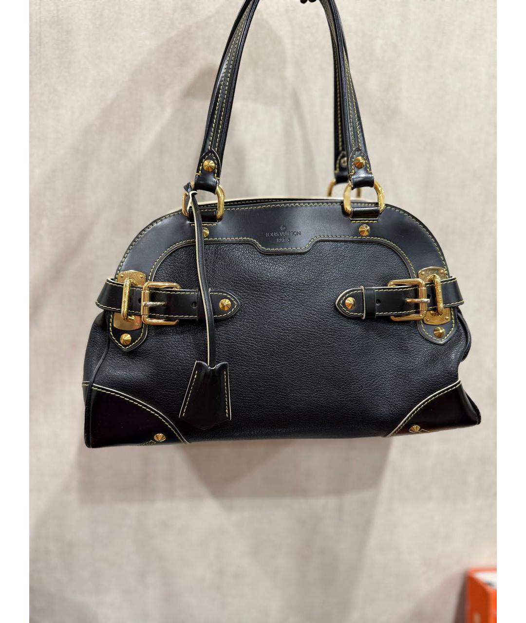 LOUIS VUITTON Черная кожаная сумка через плечо, фото 9