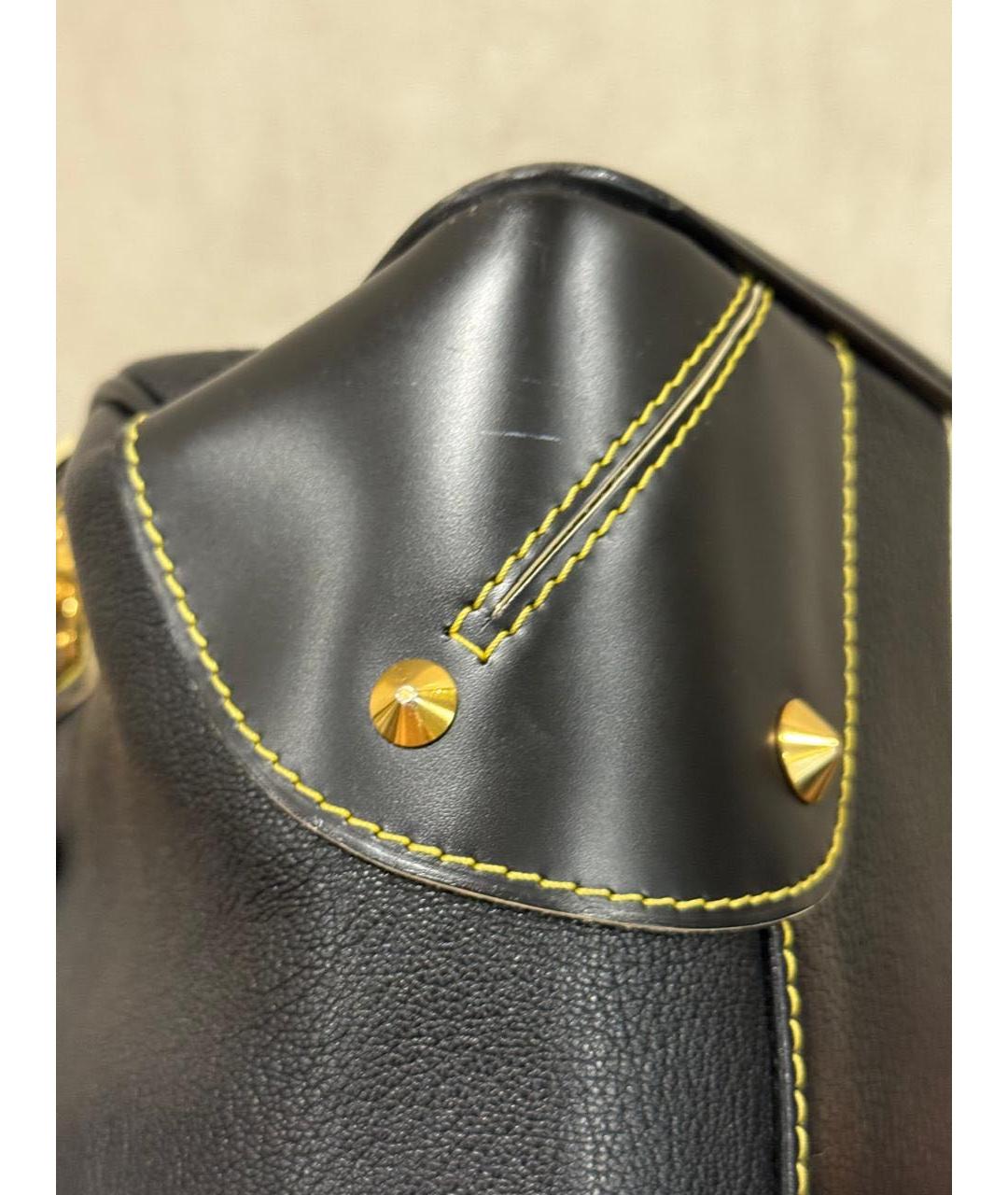 LOUIS VUITTON Черная кожаная сумка через плечо, фото 7