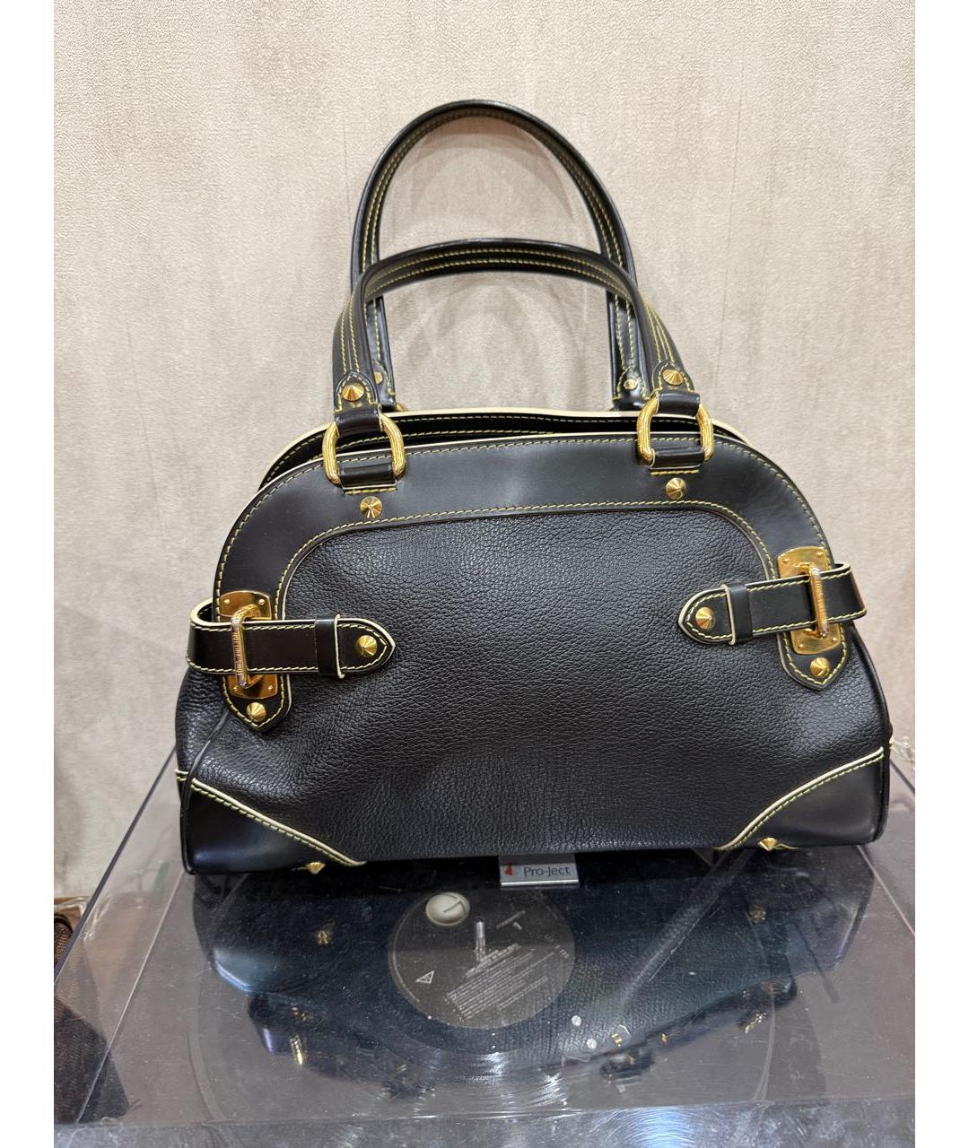 LOUIS VUITTON Черная кожаная сумка через плечо, фото 3