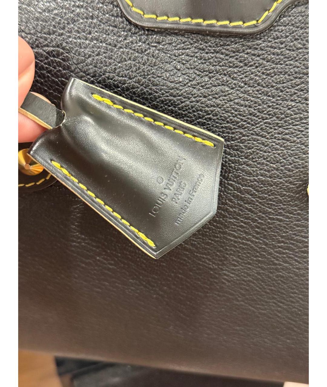 LOUIS VUITTON Черная кожаная сумка через плечо, фото 6