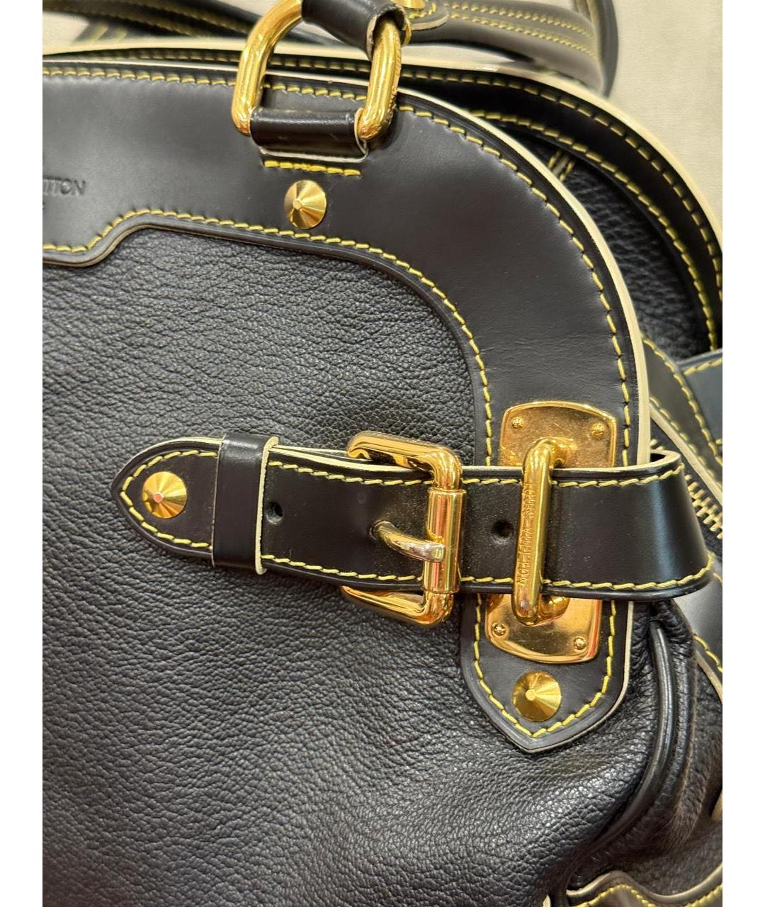 LOUIS VUITTON Черная кожаная сумка через плечо, фото 4