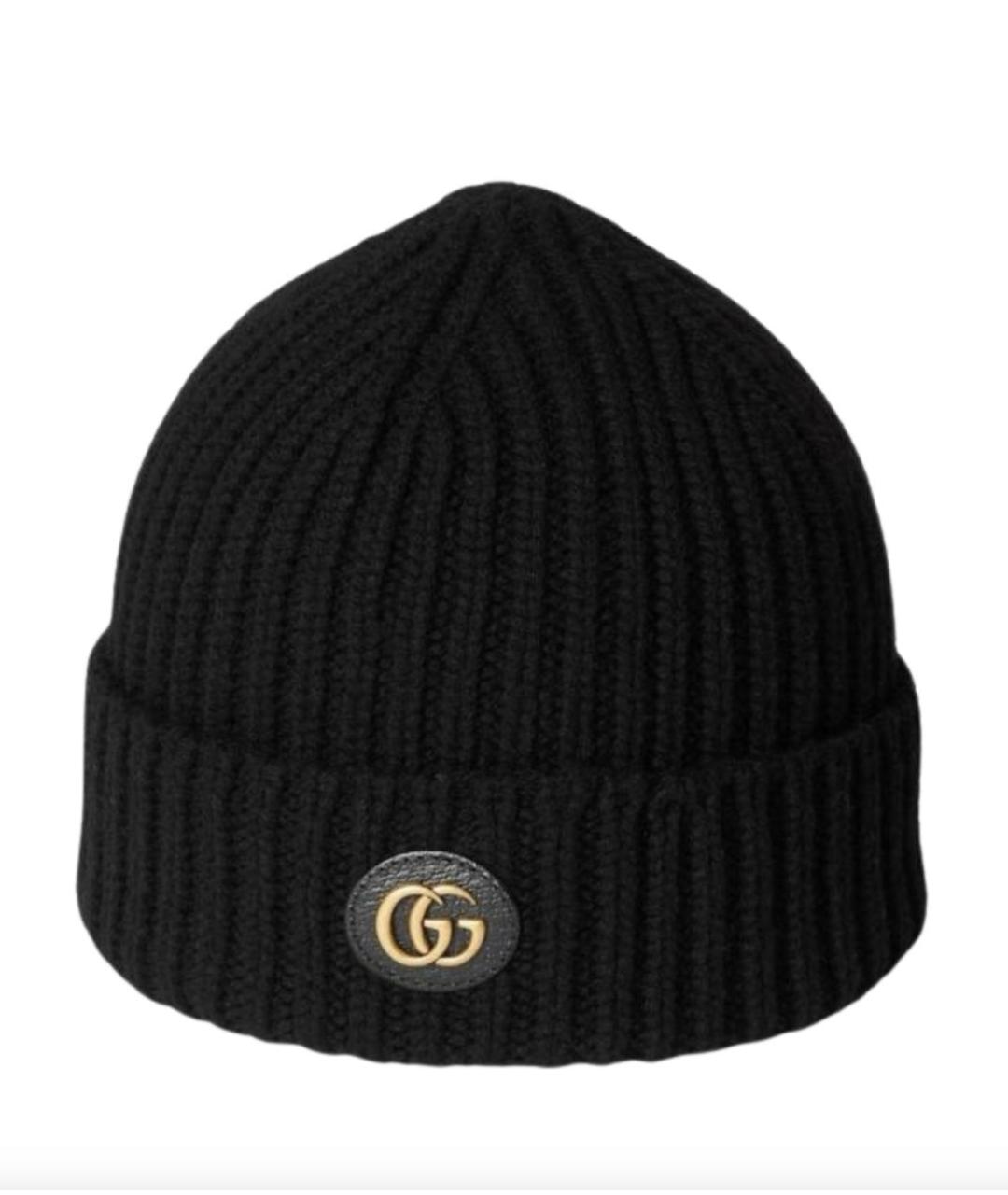 GUCCI Черная шерстяная шапка, фото 1