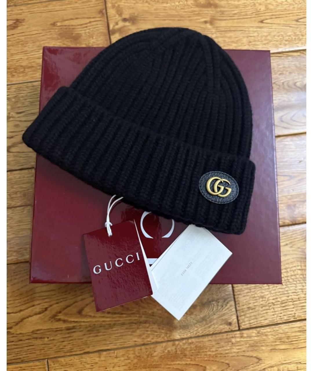 GUCCI Черная шерстяная шапка, фото 2