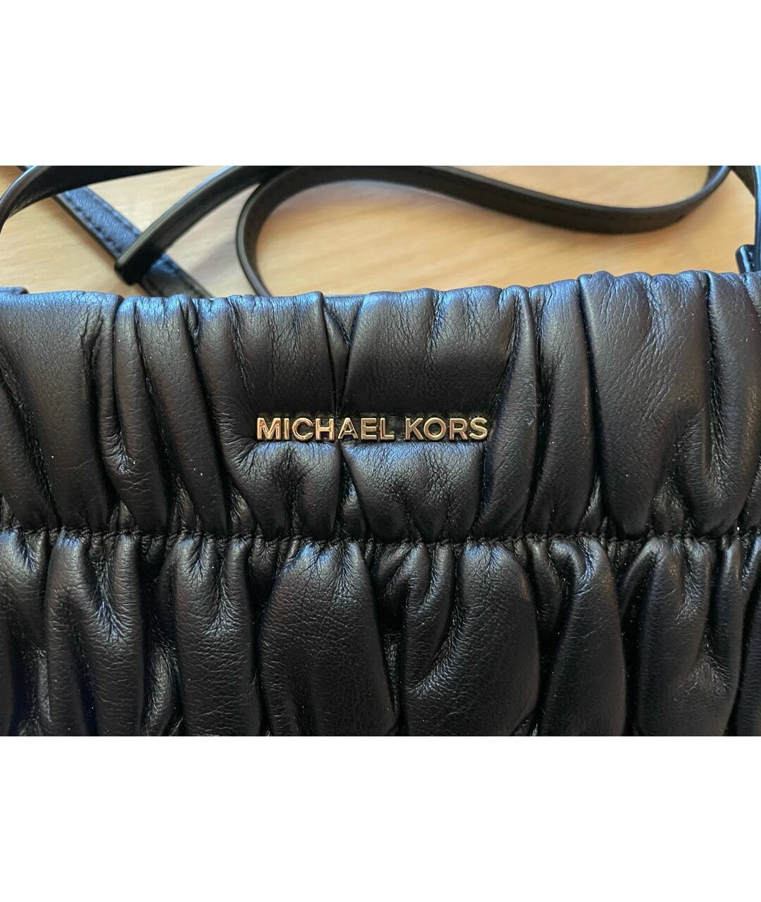 MICHAEL KORS Черная кожаная сумка тоут, фото 3