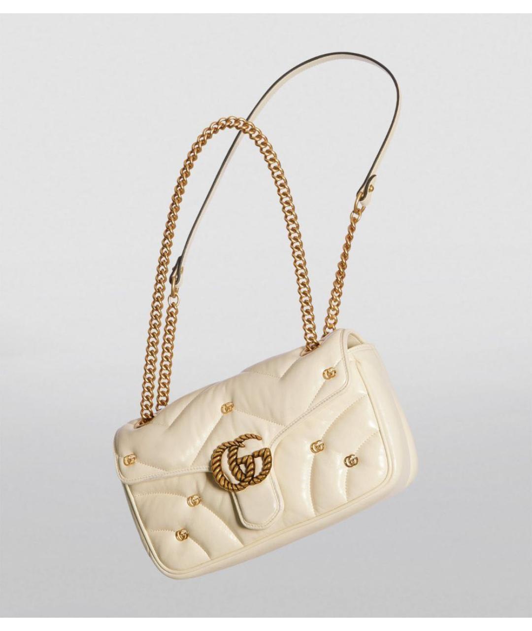 GUCCI Бежевая кожаная сумка через плечо, фото 4