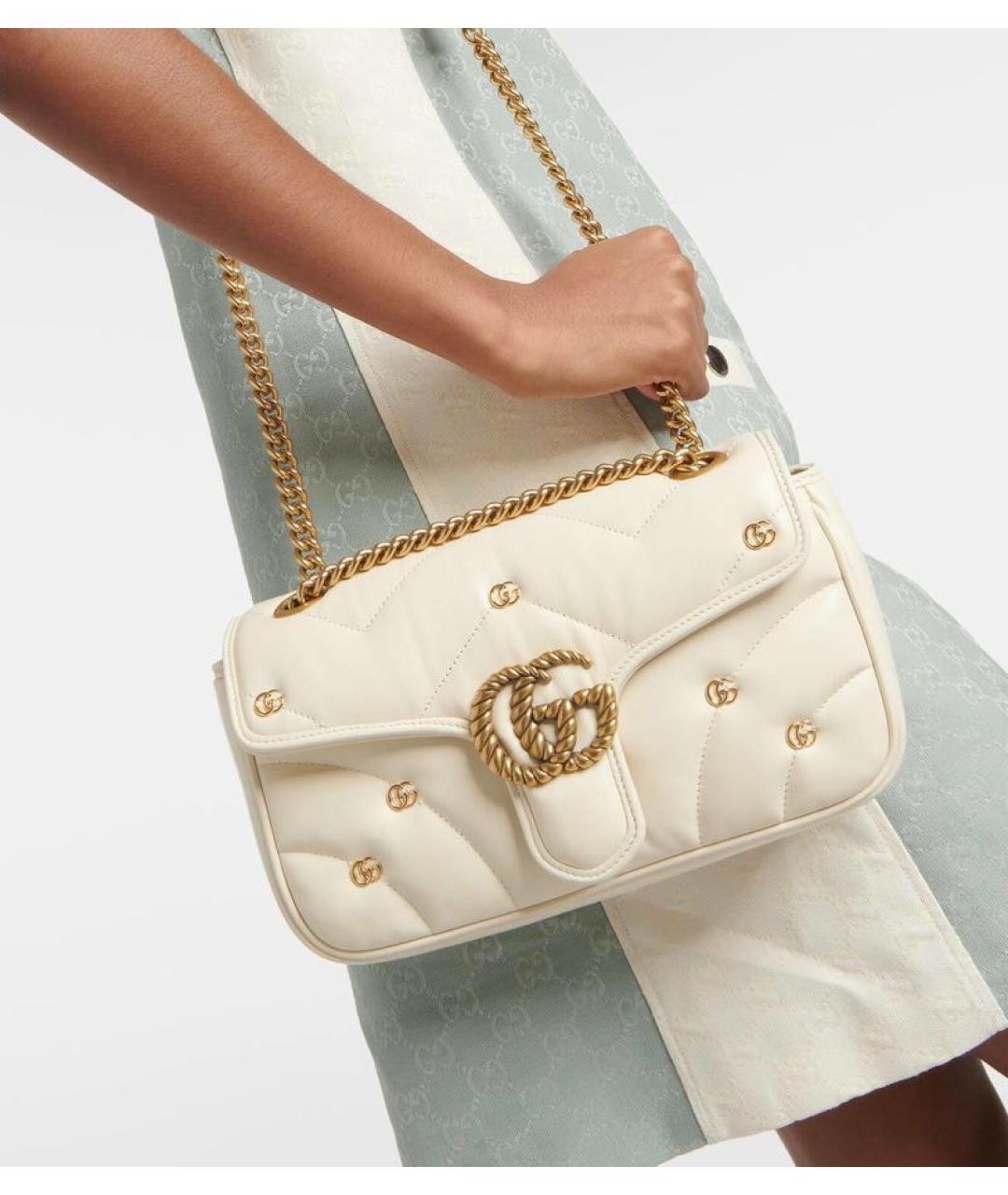 GUCCI Бежевая кожаная сумка через плечо, фото 2