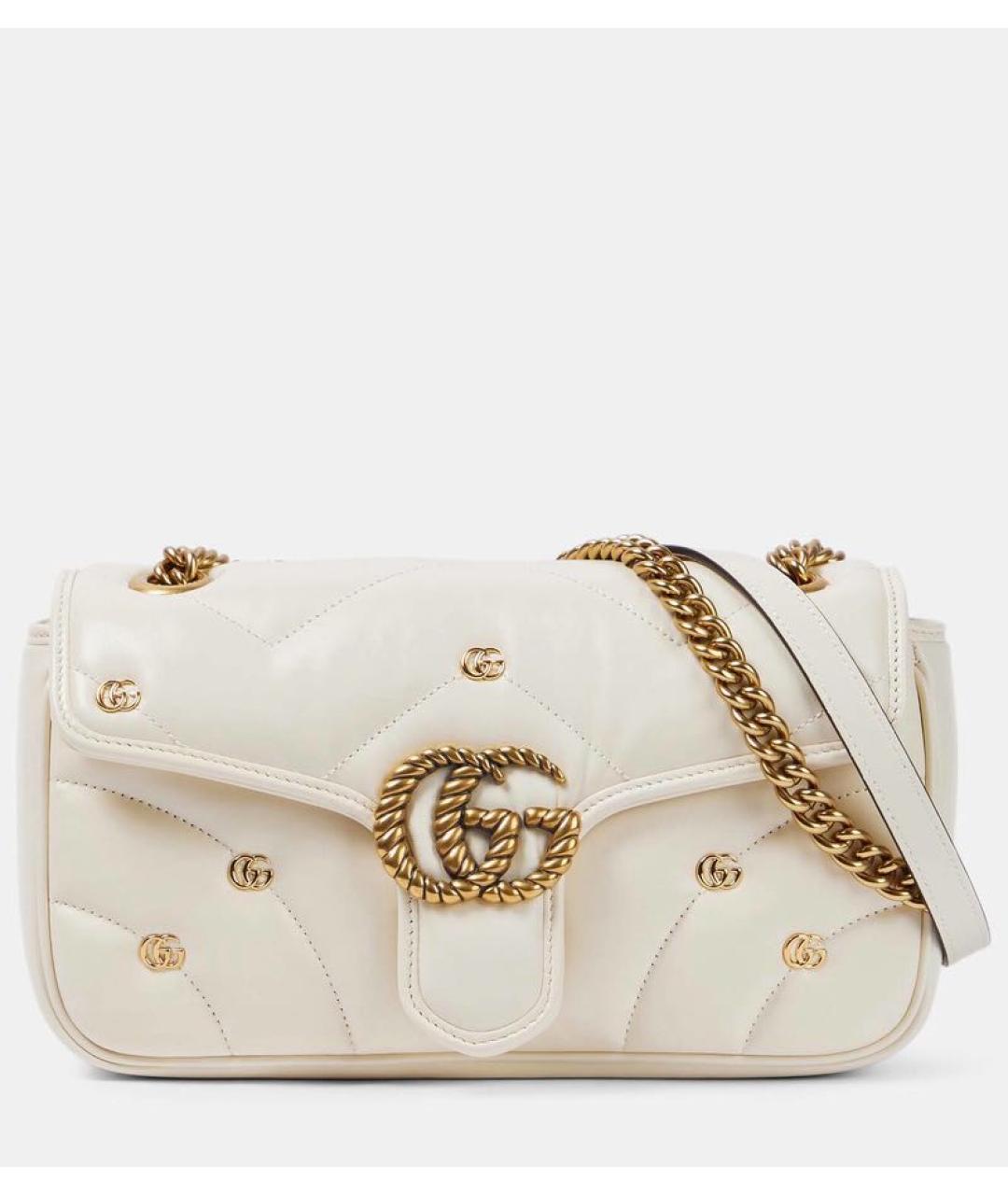 GUCCI Бежевая кожаная сумка через плечо, фото 5