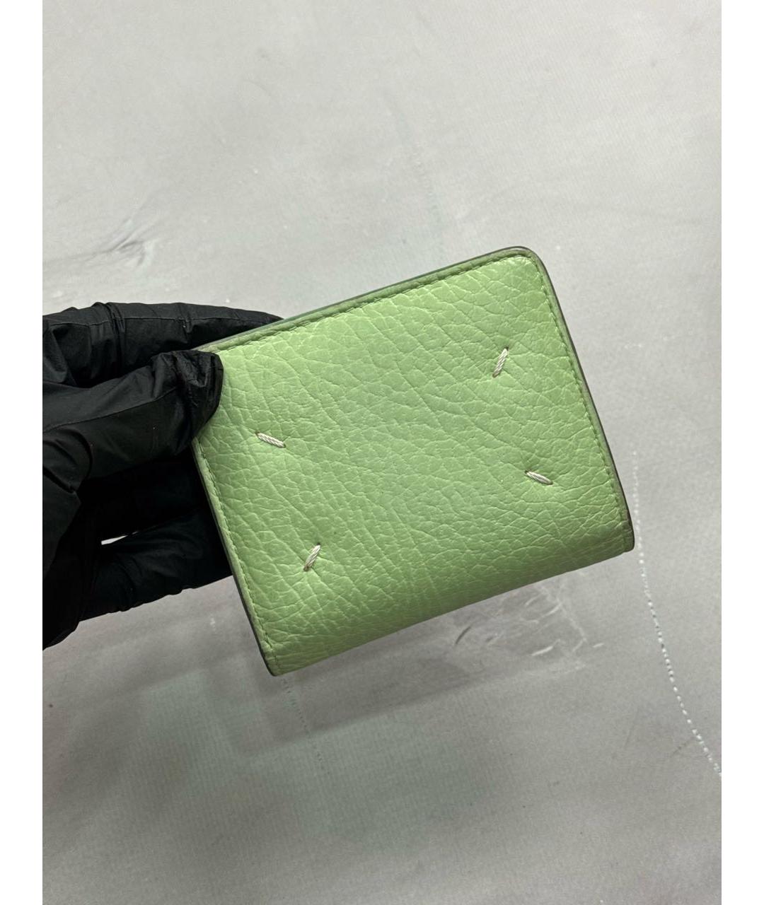 MAISON MARGIELA Салатовый кожаный кошелек, фото 2