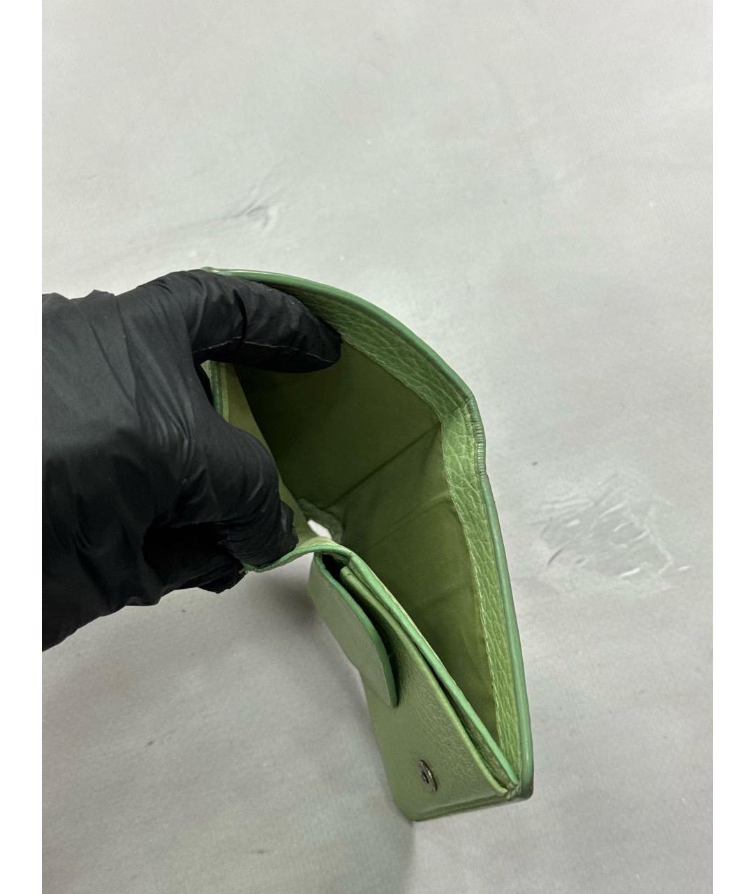 MAISON MARGIELA Салатовый кожаный кошелек, фото 5