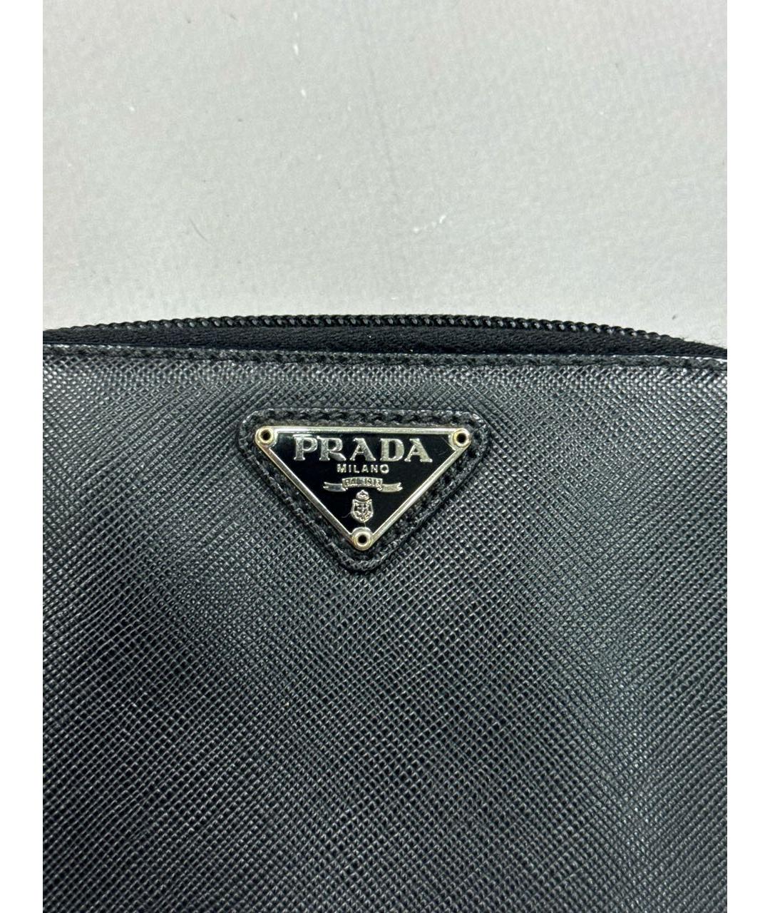 PRADA Черный кожаный кошелек, фото 2