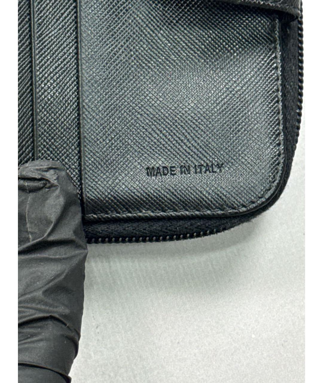 PRADA Черный кожаный кошелек, фото 8