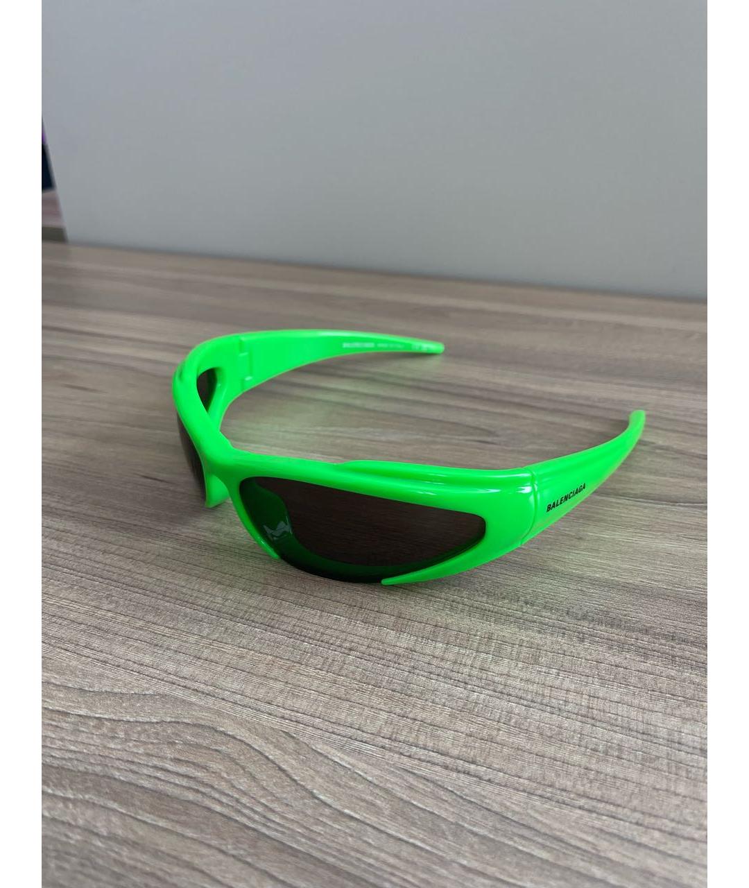 BALENCIAGA Зеленые пластиковые солнцезащитные очки, фото 4
